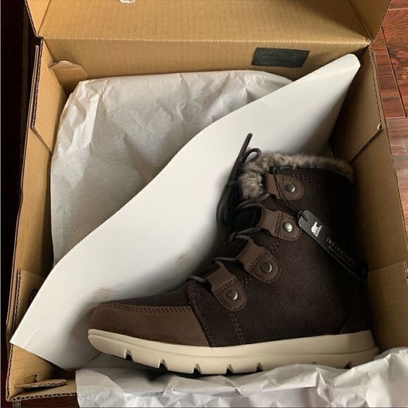 Sorel joan leather waterproof boot with faux fur collar EVA footbed size 6,5 new - Picture 6 of 14